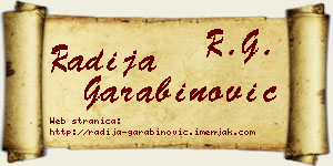 Radija Garabinović vizit kartica
